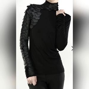 Sold -Beautiful trendy one shoulder leather look embelishment plus size 2x to 3X